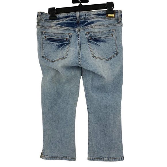 Womens Sneak Peek Capri Jeans Sz Medium destroy Stretch 0448 - Picture 3 of 8